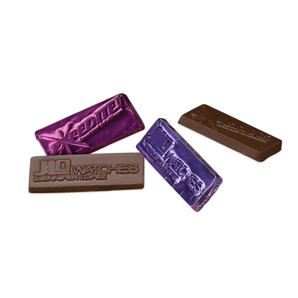 1"x2.5" Rectangle Custom Embossed Chocolate Custom Imprinted 1"x2.5" Rectangle Custom Embossed Chocolate Custom Imprinted