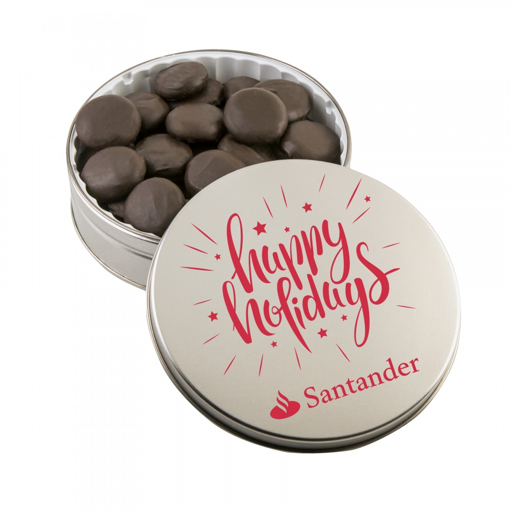Custom Printed Glad Tidings Tin w/ Peppermint Cremes Custom Printed Glad Tidings Tin w/ Peppermint Cremes