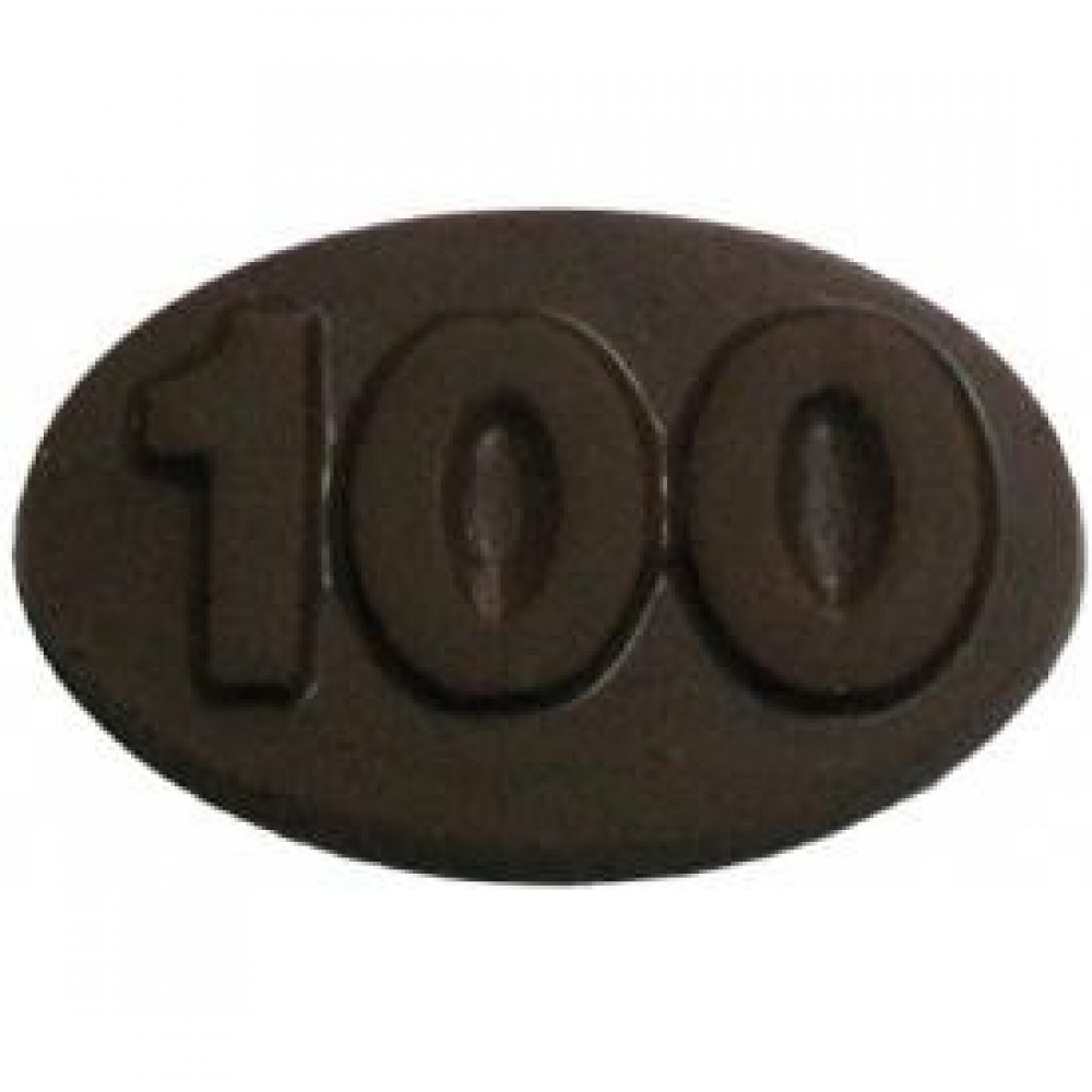 Promotional 0.32 Oz. Chocolate 100th Oval