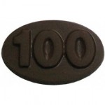 Promotional 0.32 Oz. Chocolate 100th Oval