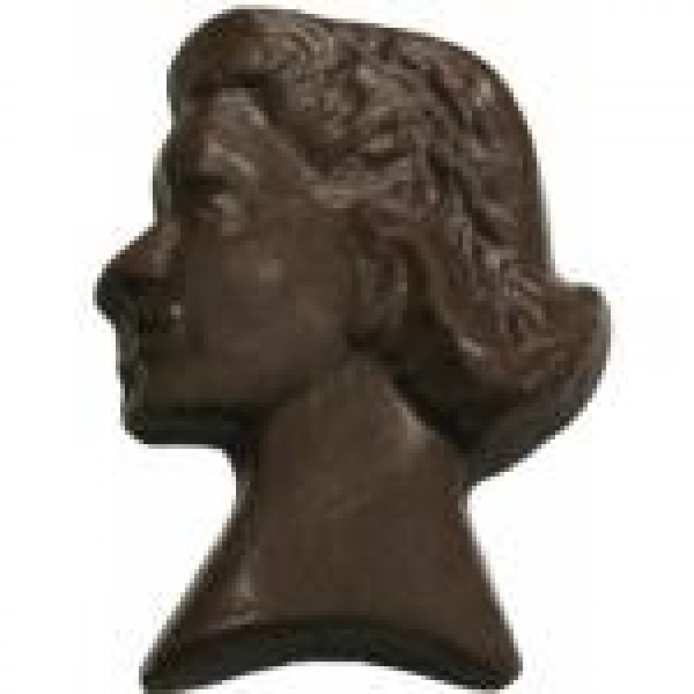 Custom Printed 0.80 Oz. Chocolate Woman's Head Profile