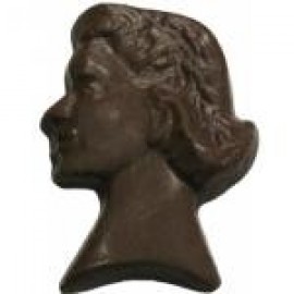 Custom Printed 0.80 Oz. Chocolate Woman's Head Profile  Custom Printed 0.80 Oz. Chocolate Woman