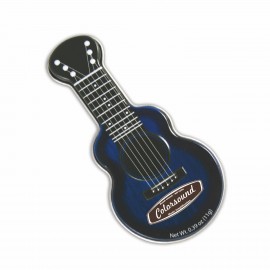 Blue Acoustic Guitar Shaped Mint Tin Logo Branded