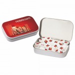 Large Hinged Tin - Sugar Free Printed Peppermints Custom Imprinted
