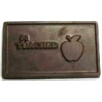 1.44 Oz. #1 Teacher Chocolate Business Card Bar Custom Imprinted