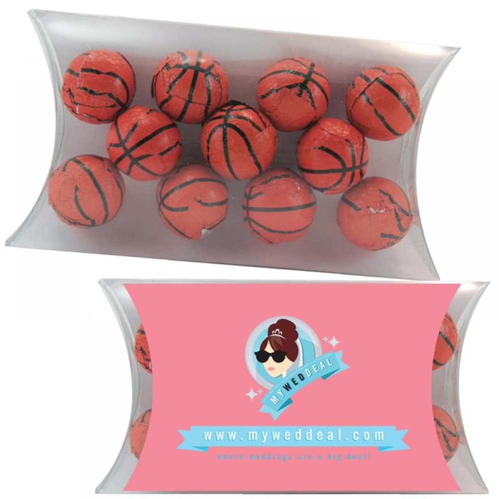 Logo Branded Medium Pillow Pack - Chocolate Balls, Chocolate Coins
