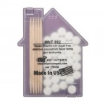 Promotional House shaped Mints/Toothpicks - Translucent Purple
