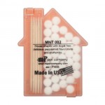 House shaped Mints/Toothpicks - Translucent Orange Logo Branded