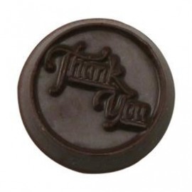 0.24 Oz. Chocolate Thank You Round Medium Custom Imprinted