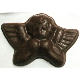 0.72 Oz. Chocolate Cherub Flat Head & Wings Custom Imprinted