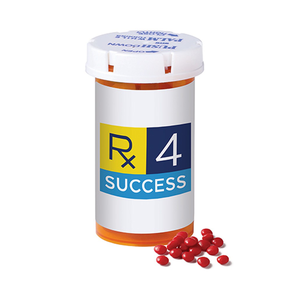 Small Pill Bottle - Red Hots Logo Branded Small Pill Bottle - Red Hots Logo Branded