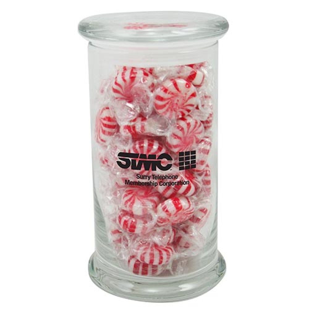 Logo Branded Status Glass Jar - Starlight Mints (20.5 Oz.) Logo Branded Status Glass Jar - Starlight Mints (20.5 Oz.)