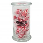 Logo Branded Status Glass Jar - Starlight Mints (20.5 Oz.)