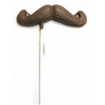 Promotional 1.92 Oz. Chocolate Moustache w/Curved Ends On A Stick
