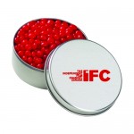 Logo Branded Large Round Tin - Red Hots