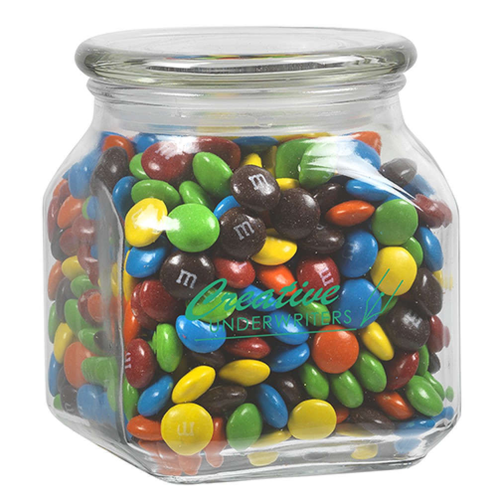 Contemporary Glass Jar - M&M's (20 Oz.) Logo Branded Contemporary Glass Jar - M&M's (20 Oz.) Logo Branded