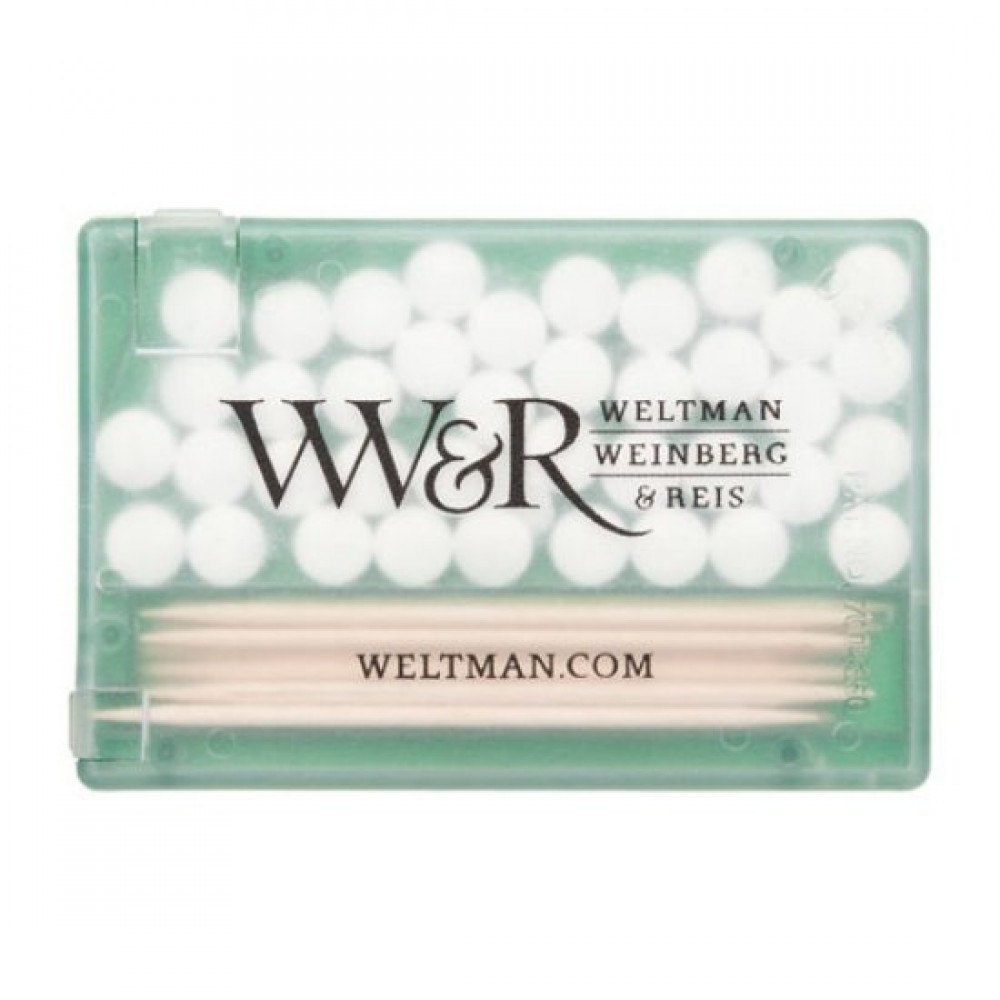 Rectangle Mints & Toothpicks - Translucent Green Logo Branded Rectangle Mints & Toothpicks - Translucent Green Logo Branded