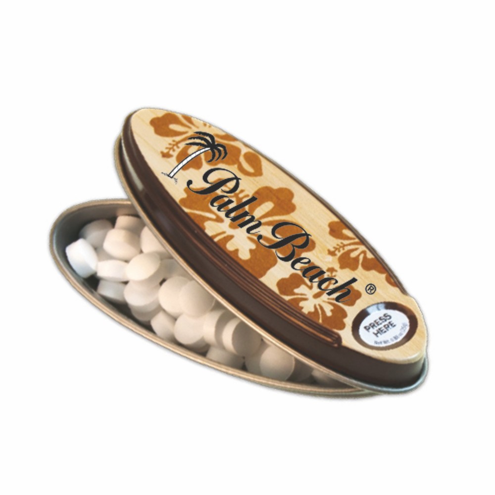 Surf WD Hibiscus Surfboard Mint Tin Custom Imprinted Surf WD Hibiscus Surfboard Mint Tin Custom Imprinted