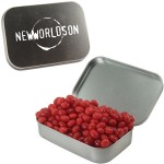 Custom Imprinted Large Silver Mint Tin w/ Cinnamon Red Hots