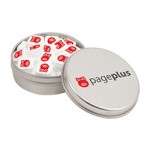 Small Round Tin - Imprinted Sugar Free Peppermints Logo Branded