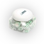 Striped Spearmints in Lg Snack Canister Custom Imprinted
