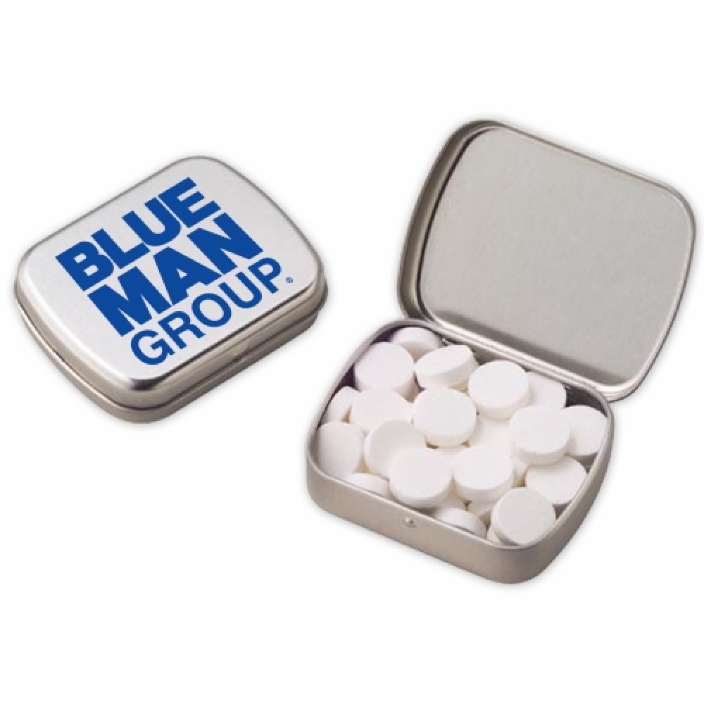 Logo Branded Small Hinged Tin - Powermints Logo Branded Small Hinged Tin - Powermints