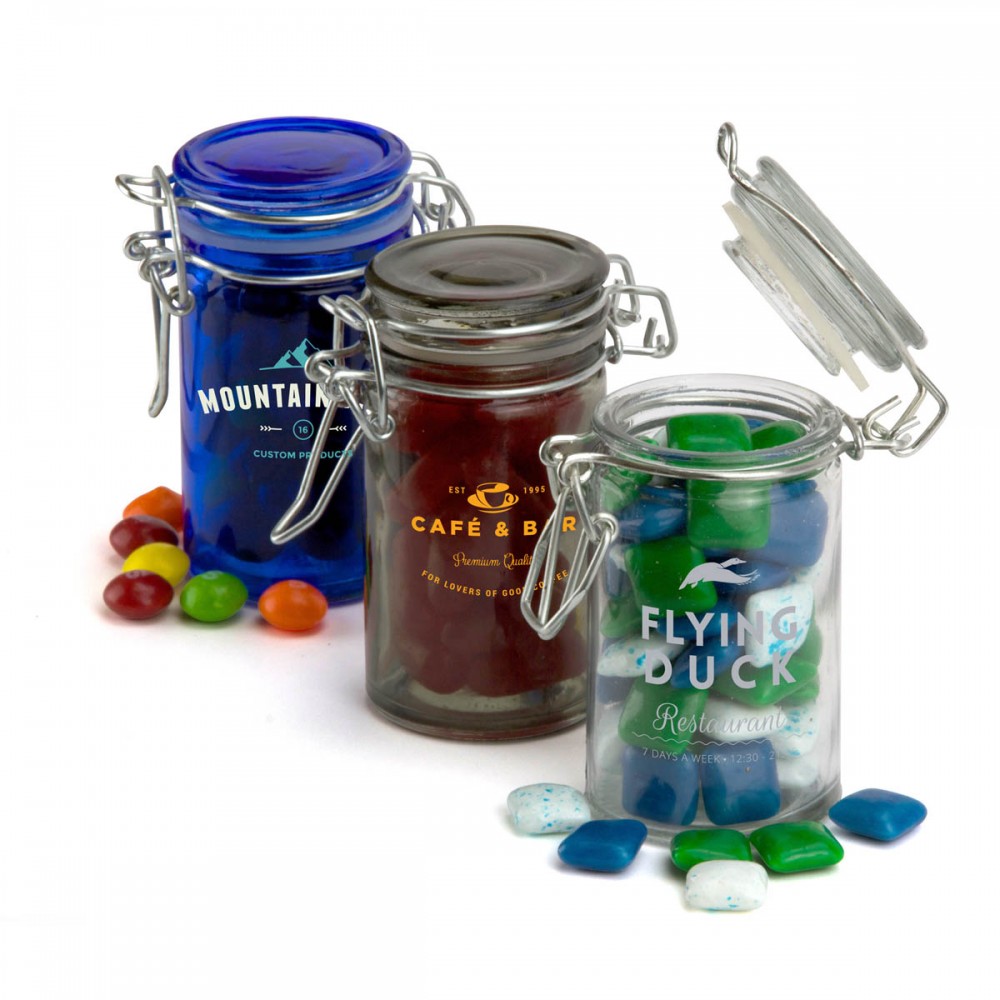 Round Glass Candy Jar Logo Branded Round Glass Candy Jar Logo Branded