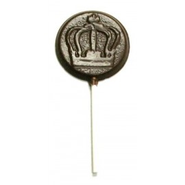 0.56 Oz. Chocolate Crown Round On A Stick Custom Imprinted