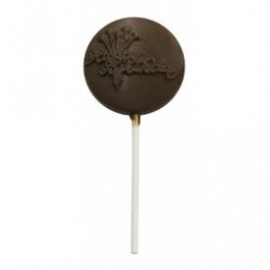 Custom Printed 1.12 Oz. Chocolate Happy Birthday Round On A Stick  Custom Printed 1.12 Oz. Chocolate Happy Birthday Round On A Stick