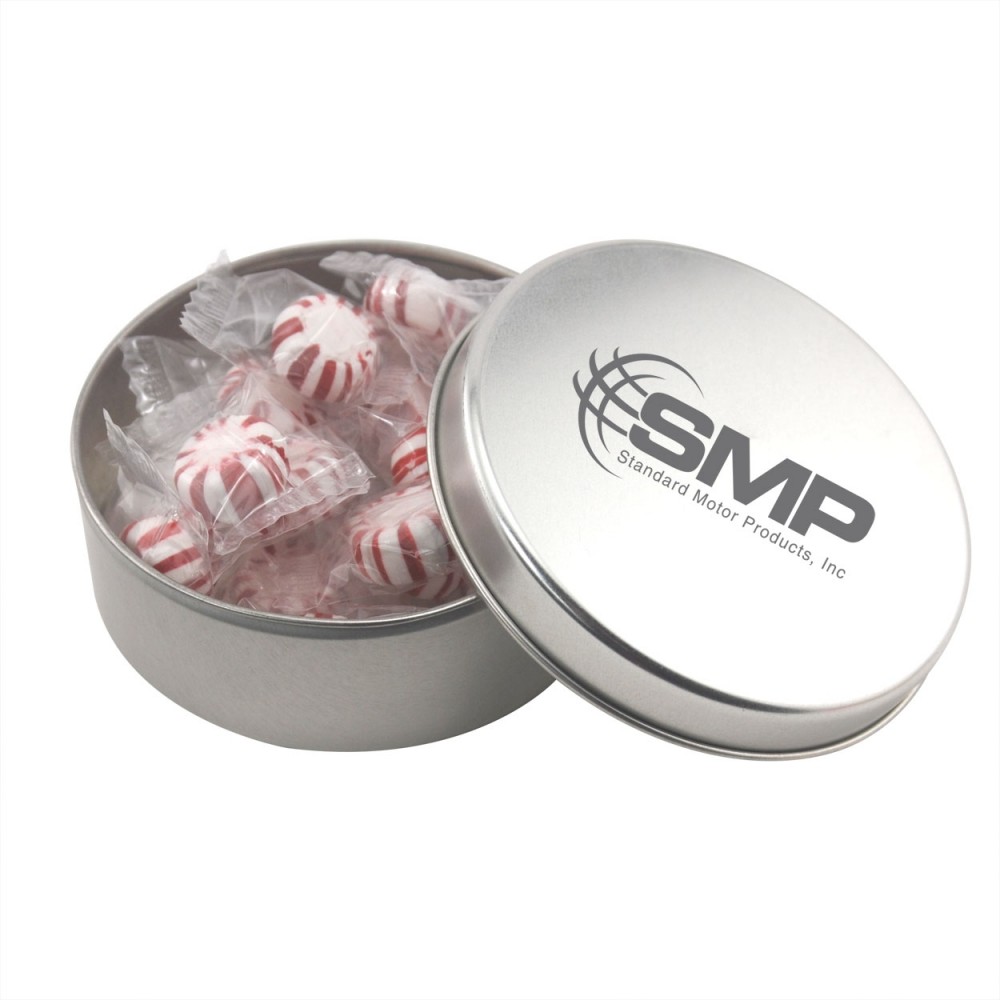 Custom Imprinted Round Tin w/Starlight Peppermints Custom Imprinted Round Tin w/Starlight Peppermints