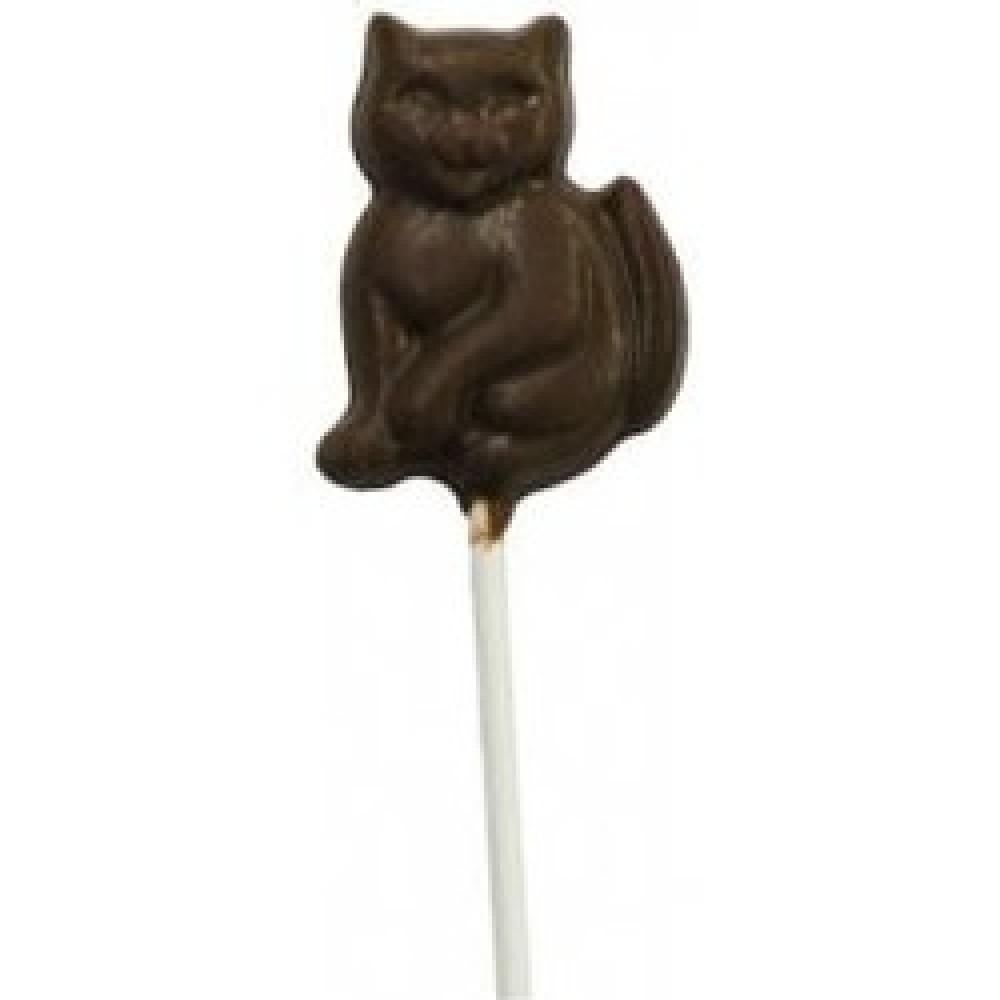 Custom Imprinted 0.56 Oz. Chocolate Cat Sitting - On A Stick