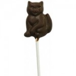 Custom Imprinted 0.56 Oz. Chocolate Cat Sitting - On A Stick