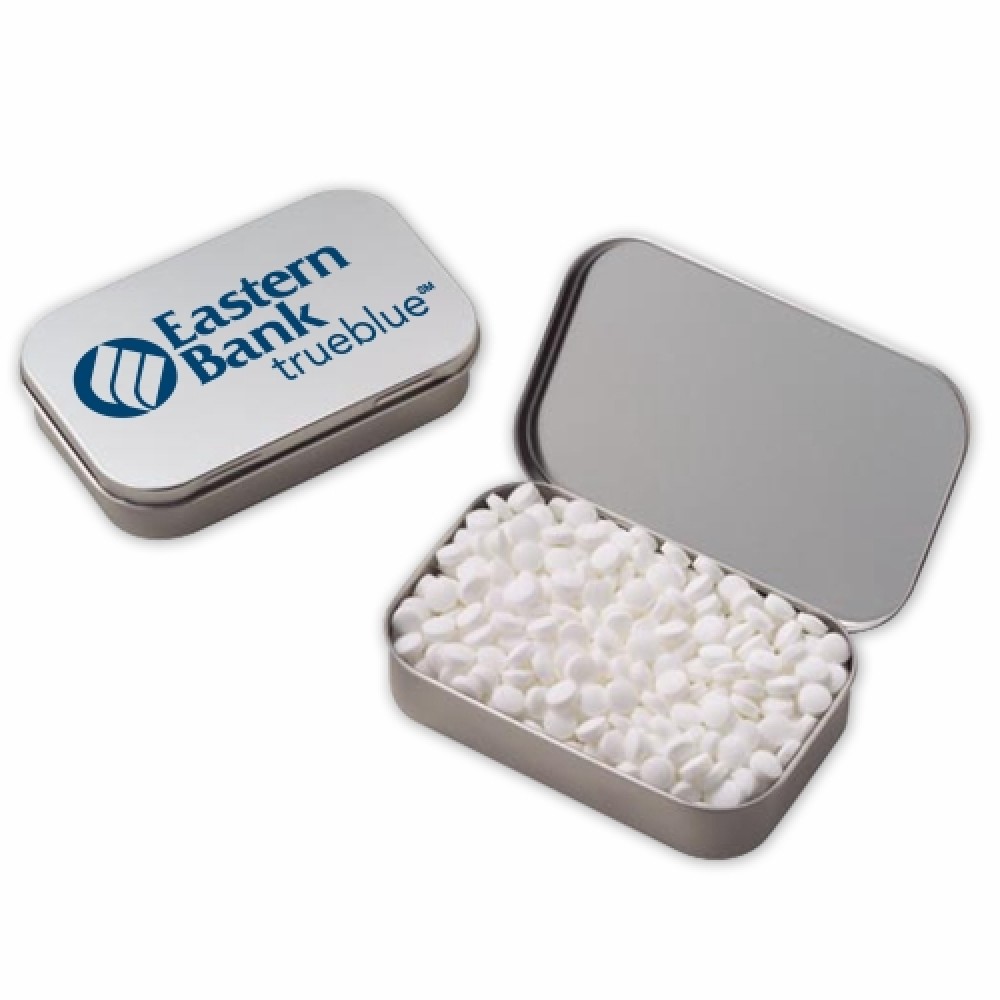 Large Hinged Tin - Mini Mints Custom Imprinted Large Hinged Tin - Mini Mints Custom Imprinted