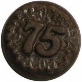 Logo Branded 0.24 Oz. Chocolate 75th Anniversary Round Decorated