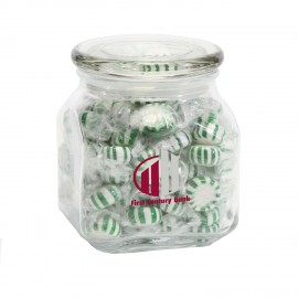 Promotional Striped Spearmints in Med Glass Jar  Promotional Striped Spearmints in Med Glass Jar