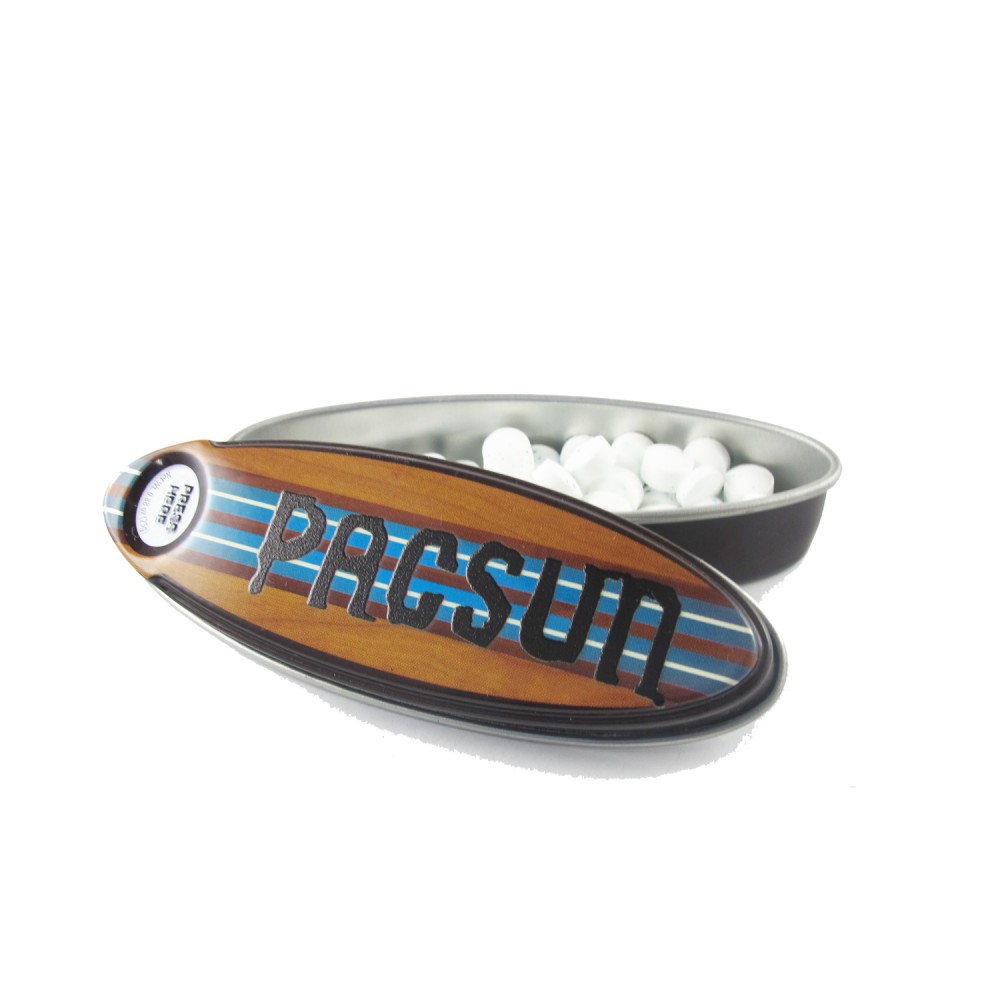 Custom Imprinted Stripe WD Surfboard Mint Tin Custom Imprinted Stripe WD Surfboard Mint Tin