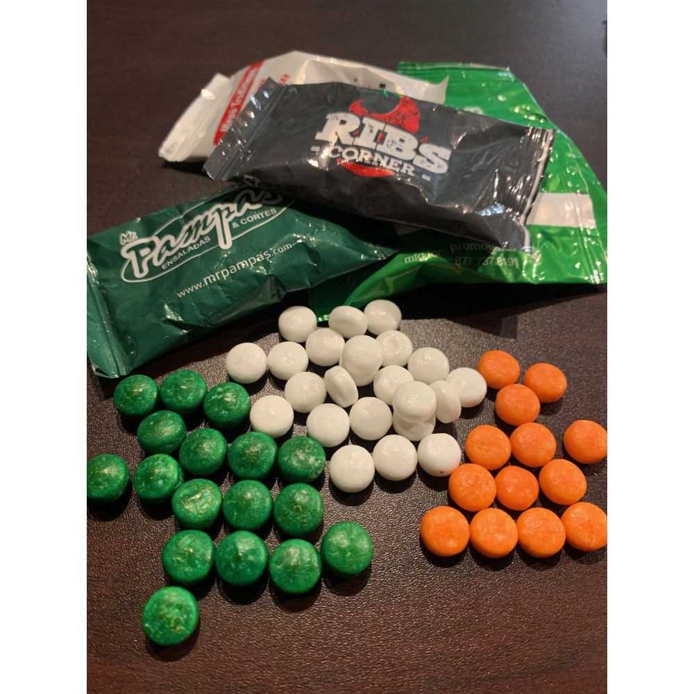 Premium Individually Wrapped Hard Mint Candy. Custom One Color Imprint On Wrapper Double Sided Mints Custom Imprinted Premium Individually Wrapped Hard Mint Candy. Custom One Color Imprint On Wrapper Double Sided Mints Custom Imprinted