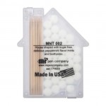 Custom Printed House shaped Mints/Toothpicks - Solid White