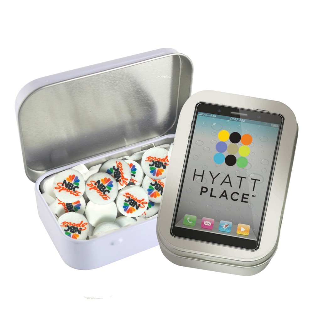 Rectangular Tin - Imprinted Round Mints Custom Imprinted Rectangular Tin - Imprinted Round Mints Custom Imprinted