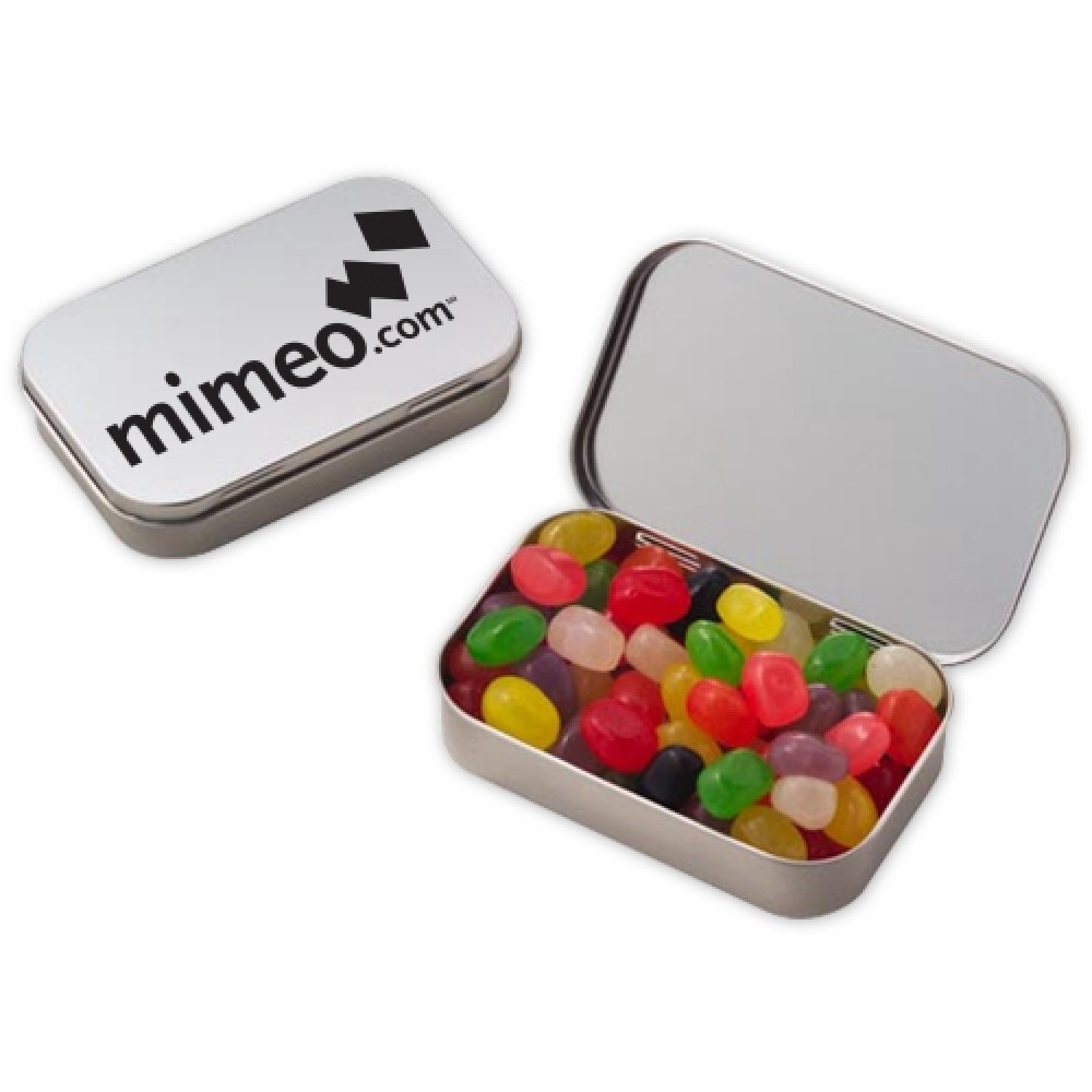 Promotional Large Hinged Tin - Assorted Jelly Beans
