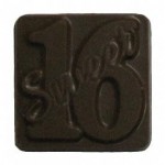 0.32 Oz. Chocolate Sweet 16 Square Custom Imprinted