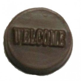 0.16 Oz. Chocolate Welcome Round Custom Imprinted