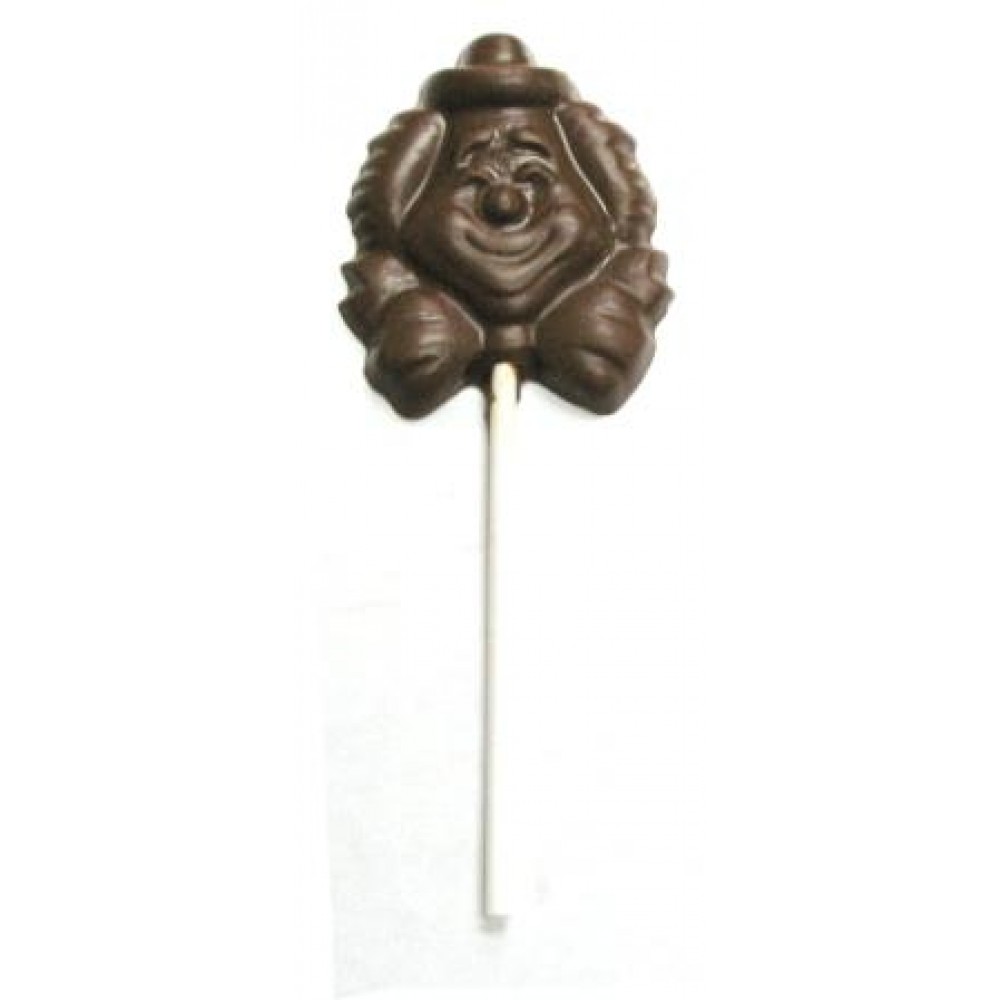 Custom Imprinted 0.8 Oz. Chocolate Clown Face On A Stick