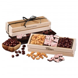 Wooden Crate w/Sweet & Crunchy Assortment Logo Branded