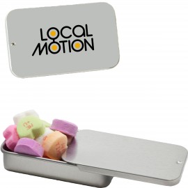 Custom Slider Tin With Conversation Hearts