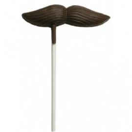Custom Printed 1.92 Oz. Chocolate Moustache Straight On A Stick