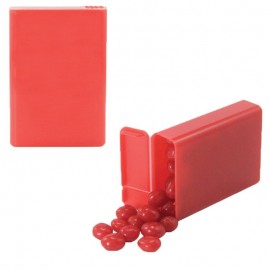 Custom Imprinted Flip Top Plastic Case with Red Hots, Jelly Beans, Gum  Custom Imprinted Flip Top Plastic Case with Red Hots, Jelly Beans, Gum