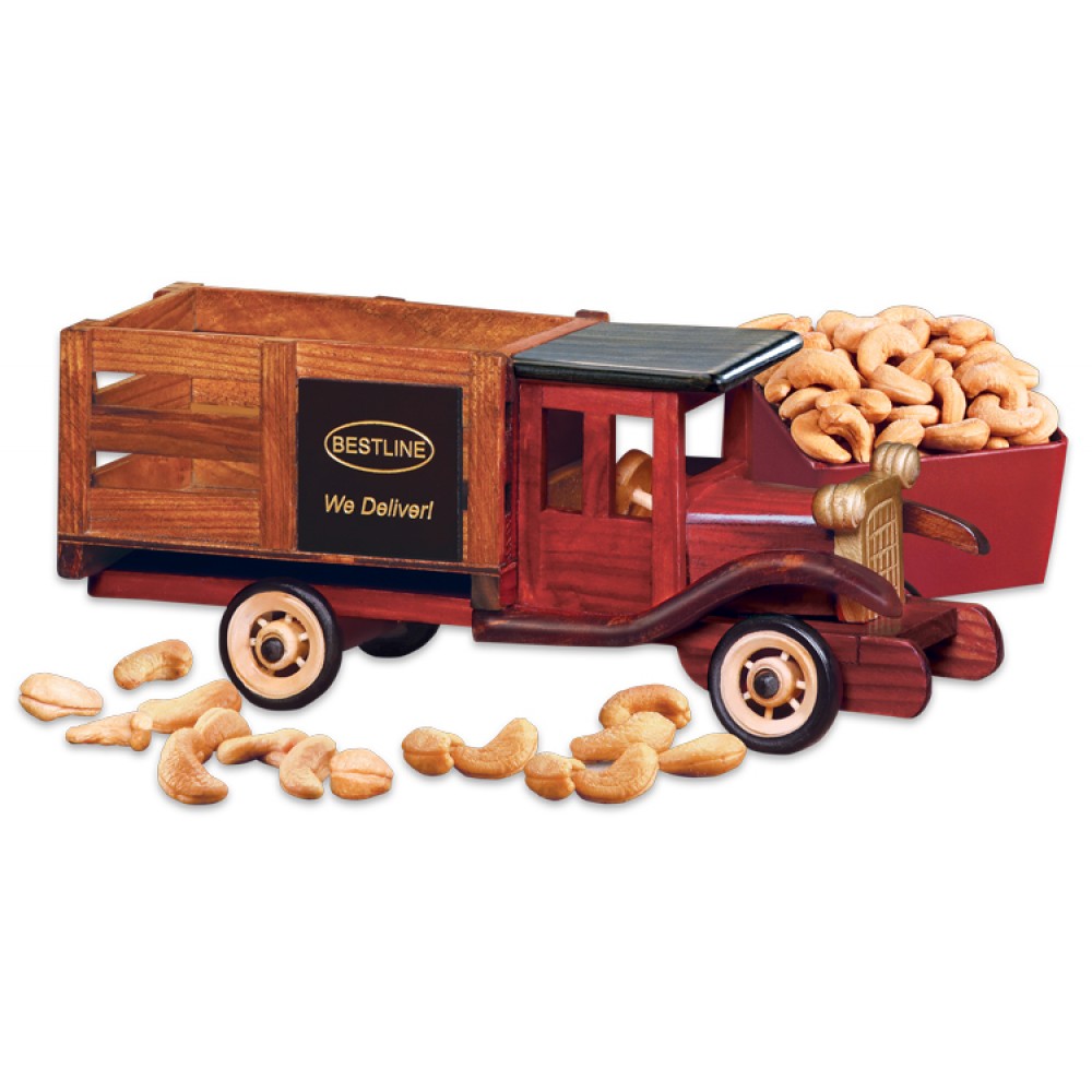 Custom Imprinted Classic 1925 Stake Truck with Extra Fancy Jumbo Cashews Custom Imprinted Classic 1925 Stake Truck with Extra Fancy Jumbo Cashews