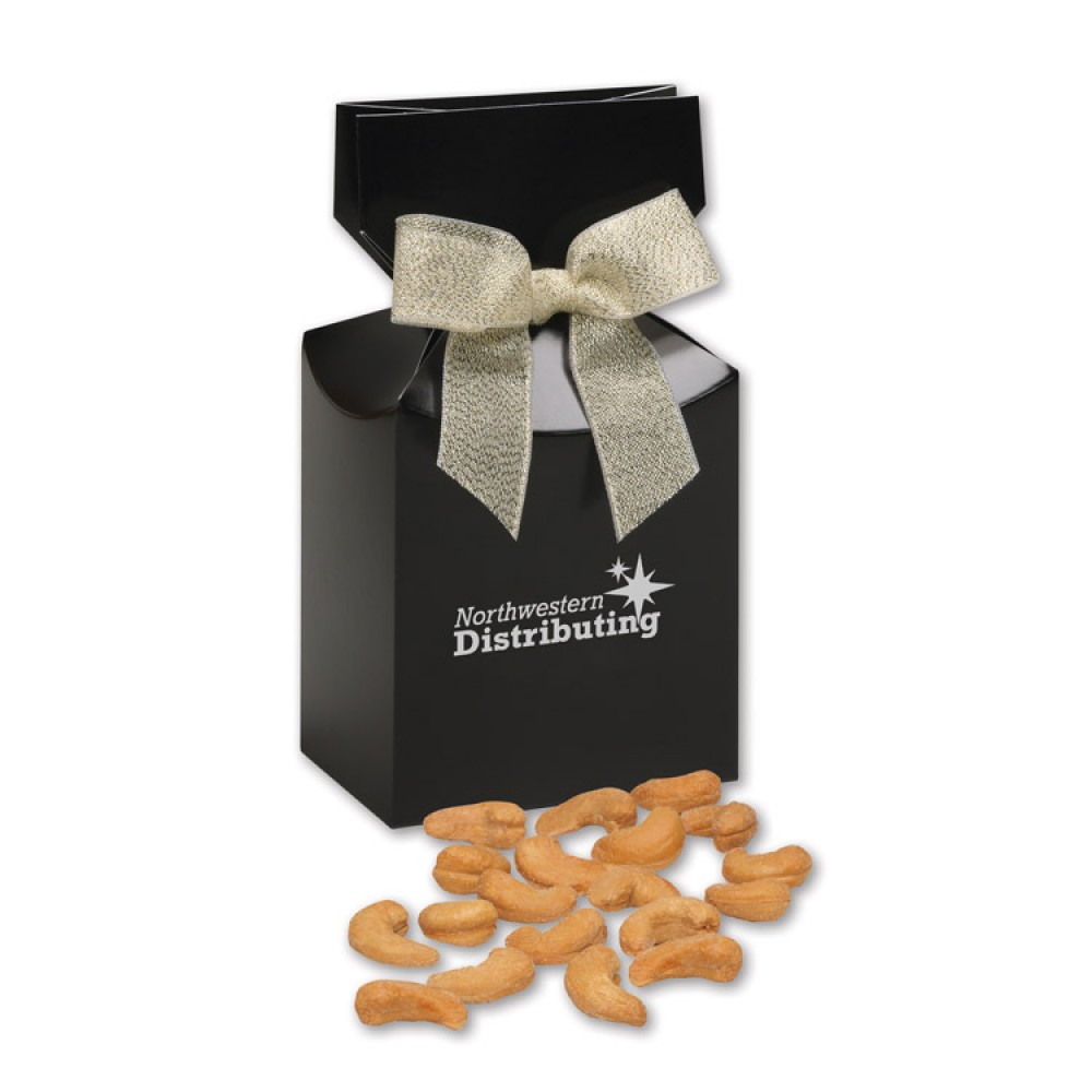 Custom Imprinted Extra Fancy Jumbo Cashews in Black Gift Box