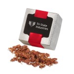 Coconut Praline Pecans in Silver Gift Box Custom Printed